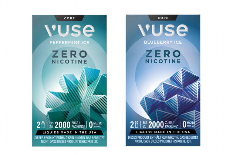 Vuse Pods 0mg: Mit den Vuse Zero Pods in den Geschmachsrichtungen Peppermint Ice und Blueberry Ice schickt BAT erstmals nikotinfreie E-Liquid-Pods ins Rennen.(Fotos: BAT)